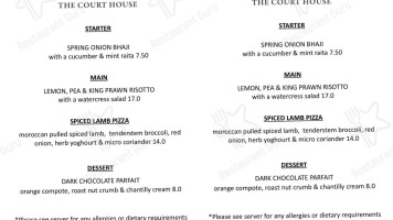 The Court House menu