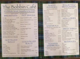 Bobbin Cafe menu