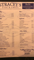 Stracey's Fish And Chip Shop menu