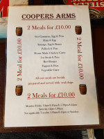 The Coopers Arms menu