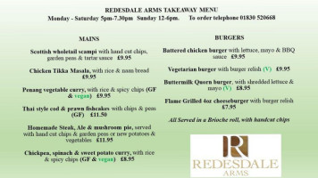 Redesdale Arms menu