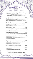 Muse Music And Love Cafe menu
