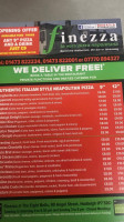 Finezza Pizzeria Hadleigh menu