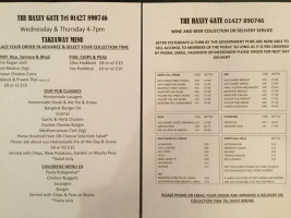 The Haxey Gate Inn menu