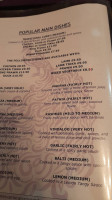 Rokali's Indian menu