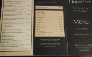 The Hope Inn menu