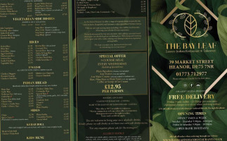 The Bay Leaf Luxury Indian menu