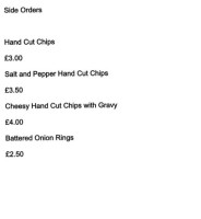 The Miners' Arms menu