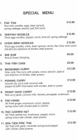 The Cross Inn menu