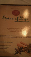 Spice Of Life menu