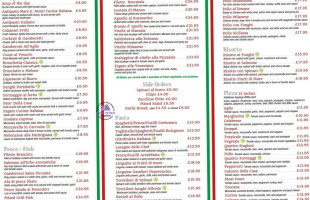 Cucina Italiana menu