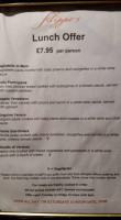 Filippo's Italian menu