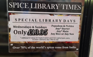 Spice Library menu