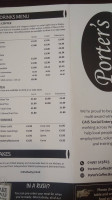 Porter's Coffee Shop menu