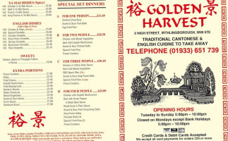 Golden Harvest menu
