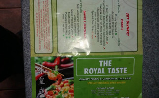 The Royal Taste Hockley menu