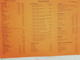 Fyrish Deli menu
