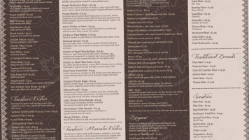 Bengal Cymru menu