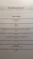 The Rose And Crown Inn menu