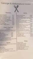 George Abbotsford menu