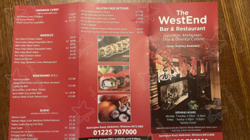 The Unicorn Bar And Restaurant@ The West End Inn menu