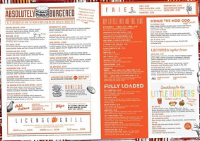 East Coast Burgers menu