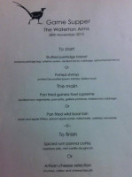 Waterton Arms menu