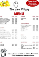 The Wee Chippy menu