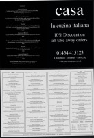 Casa La Cucina Italiana menu