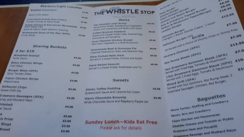 The Whistle Stop Inn menu