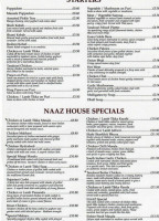 Naaz Indian Cuisine menu