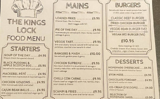 The Kings Lock Inn menu