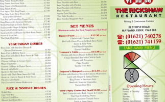 The Rickshaw menu