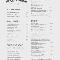 The West Cross Inn menu