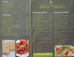 New Manor Garden menu