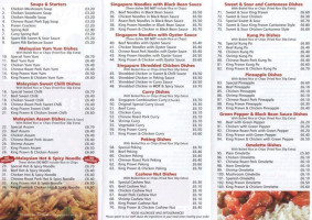 Singapore Hot Food menu