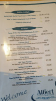 The Albert Bar/restaurant menu