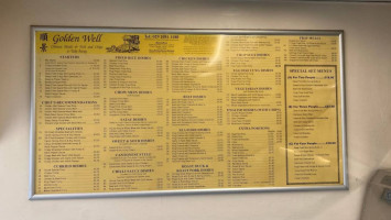 Golden Well menu