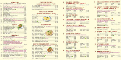 Oriental Kitchen menu