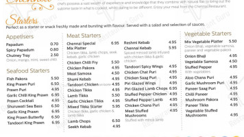 Chennai Indian menu