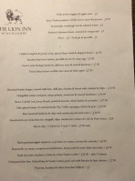 The Lion Inn menu