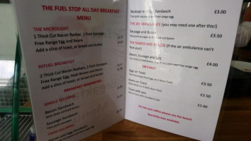 The Fuel Stop Cafe menu