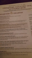 Chequers Country Inn menu