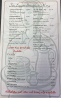 The Two Sugars Cafe menu