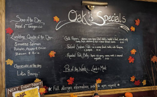 The Oak Steakhouse And Grill menu