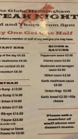 The Globe Inn menu