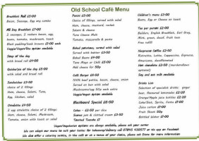 Old School Cafe menu