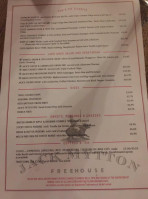 The Jack Mytton Inn menu
