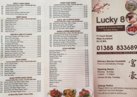 Lucky 8 Chinese Take Away menu