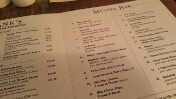 Frank's Restaurant And Mussel Bar menu